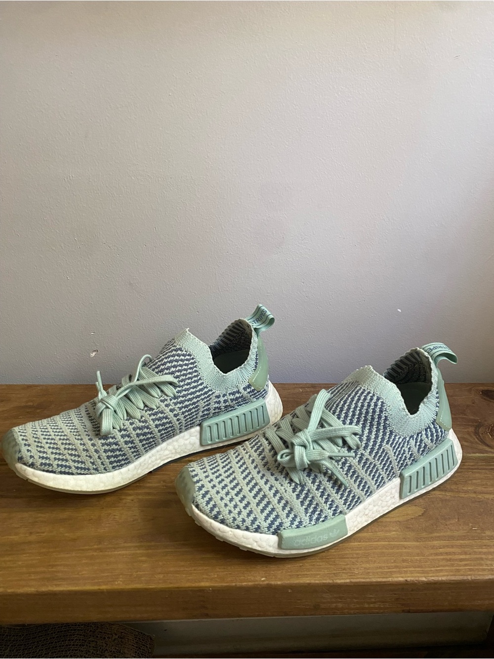 Adidas NMD_R1 Primeknit Ash Green / Sage Green Boost Sneakers